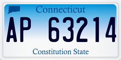 CT license plate AP63214