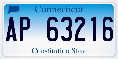 CT license plate AP63216
