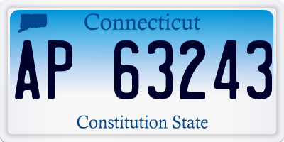 CT license plate AP63243