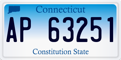 CT license plate AP63251