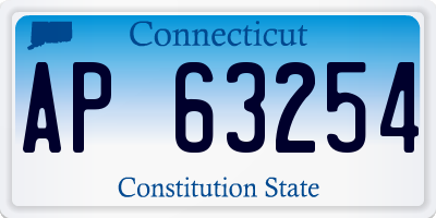 CT license plate AP63254