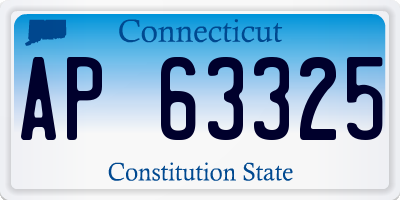 CT license plate AP63325