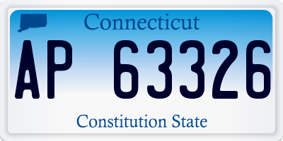 CT license plate AP63326