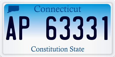 CT license plate AP63331