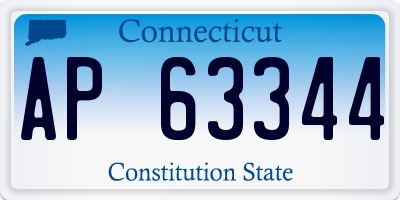 CT license plate AP63344