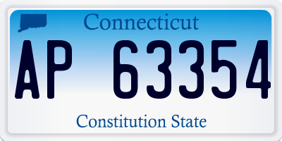 CT license plate AP63354