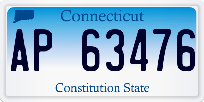 CT license plate AP63476