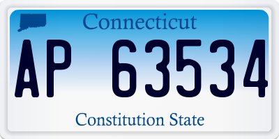 CT license plate AP63534