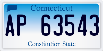 CT license plate AP63543