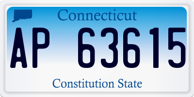 CT license plate AP63615