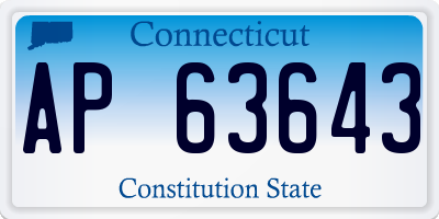 CT license plate AP63643