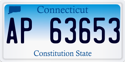 CT license plate AP63653