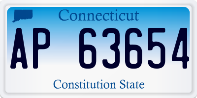 CT license plate AP63654