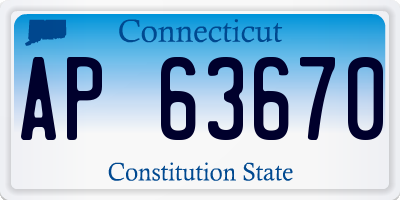 CT license plate AP63670