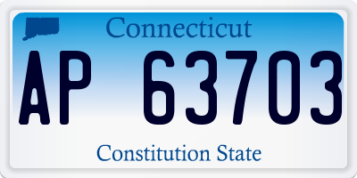 CT license plate AP63703