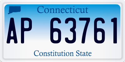 CT license plate AP63761