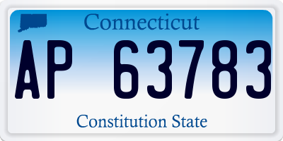 CT license plate AP63783