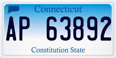 CT license plate AP63892