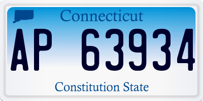 CT license plate AP63934