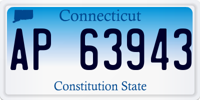 CT license plate AP63943