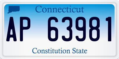 CT license plate AP63981
