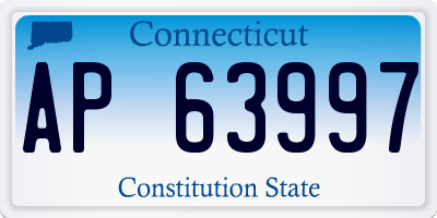 CT license plate AP63997