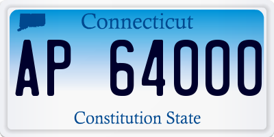CT license plate AP64000