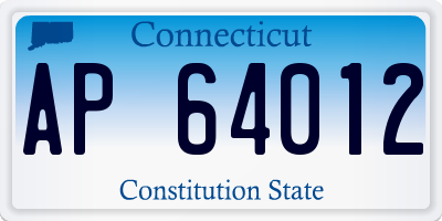 CT license plate AP64012