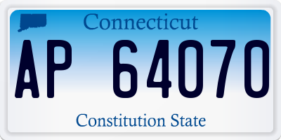CT license plate AP64070