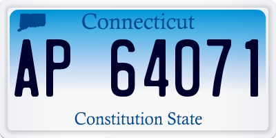 CT license plate AP64071