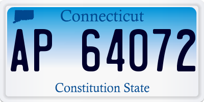 CT license plate AP64072