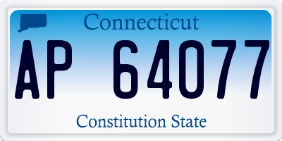 CT license plate AP64077