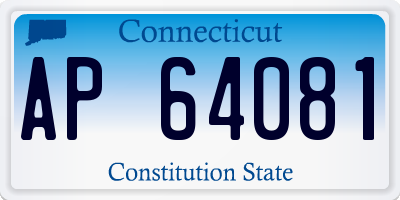 CT license plate AP64081