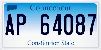 CT license plate AP64087