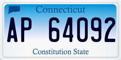 CT license plate AP64092