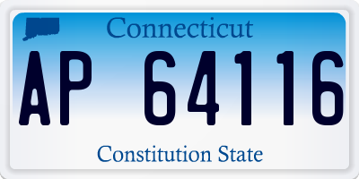 CT license plate AP64116