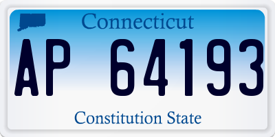 CT license plate AP64193