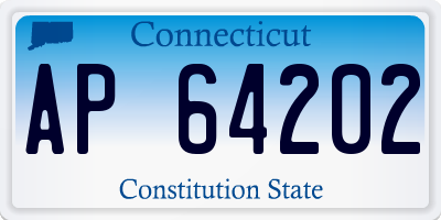 CT license plate AP64202