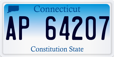 CT license plate AP64207