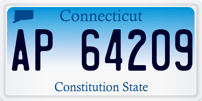 CT license plate AP64209