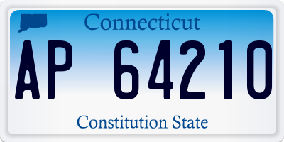 CT license plate AP64210