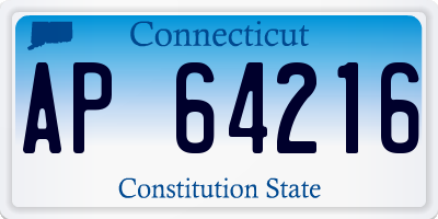 CT license plate AP64216