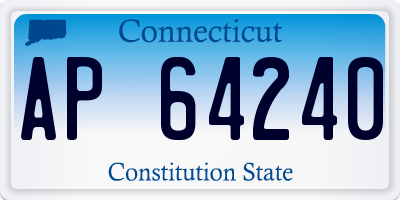 CT license plate AP64240