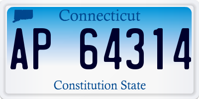 CT license plate AP64314