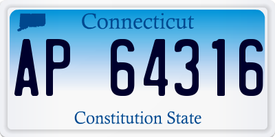 CT license plate AP64316