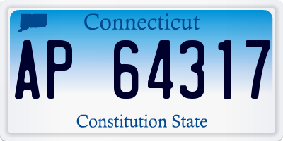 CT license plate AP64317