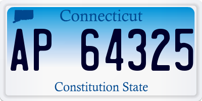 CT license plate AP64325
