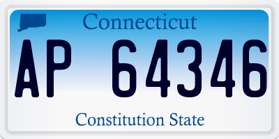 CT license plate AP64346