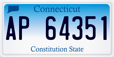 CT license plate AP64351