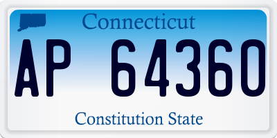 CT license plate AP64360
